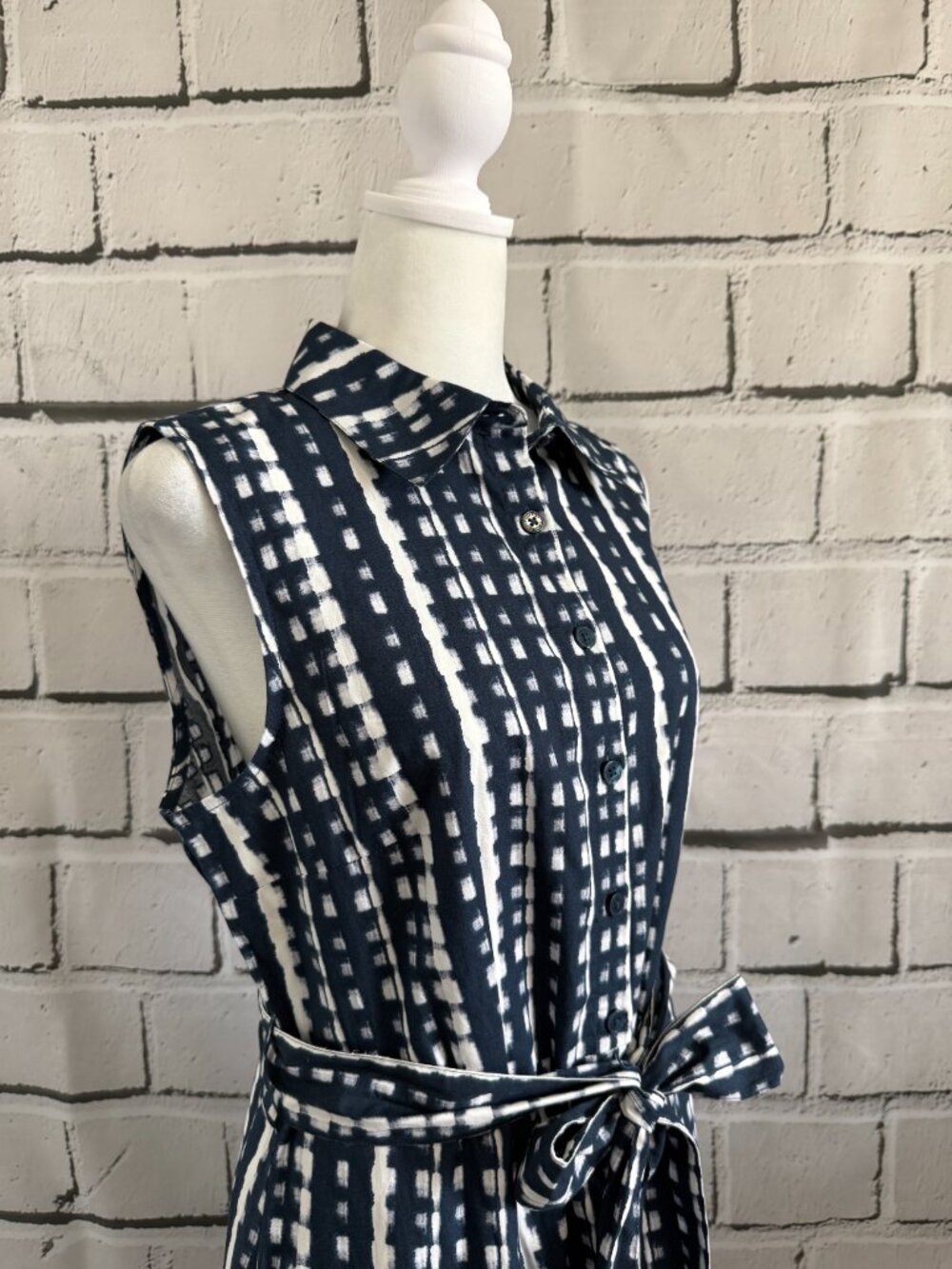 NWT Calvin Klein 100% Cotton Belted Sleeveless Shirt Midi Dress Size 10 - Picture 8 of 14
